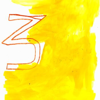Drawing titled "Zellow_Yellow" by Dusan Stosic, Original Artwork, Acrylic