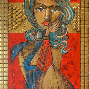 Pittura intitolato ""Muse de Picasso"" da Angel, Opera d'arte originale, Olio