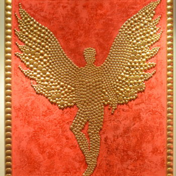 「Golden Angel」というタイトルの絵画 Angelによって, オリジナルのアートワーク, オイル