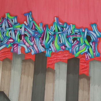Painting titled "Ratio-Art Graffiti" by Dustin Wolfgramm, Original Artwork, Marker