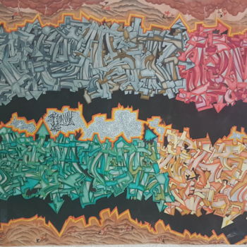 Peinture intitulée "Rest in Peace people" par Dustin Wolfgramm, Œuvre d'art originale, Marqueur
