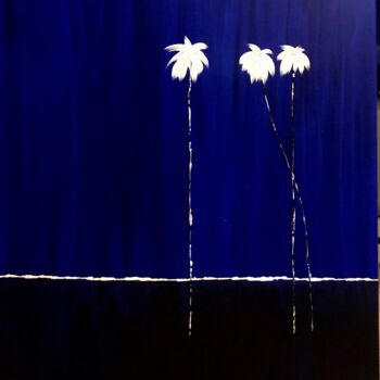 Painting titled "California Midnight…" by Dutch Montana, Original Artwork, Oil Mounted on Wood Stretcher frame