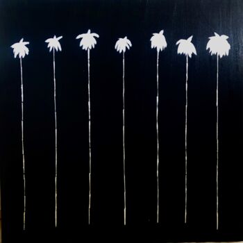 Malarstwo zatytułowany „Lucky 7 Palms #6” autorstwa Dutch Montana, Oryginalna praca, Olej Zamontowany na Drewniana rama noszy