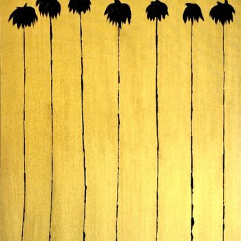 Schilderij getiteld "Lucky 7 Palms #8 -…" door Dutch Montana, Origineel Kunstwerk, Olie