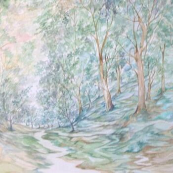 Painting titled "La forêt" by Monique Dutter-Lemierre, Original Artwork
