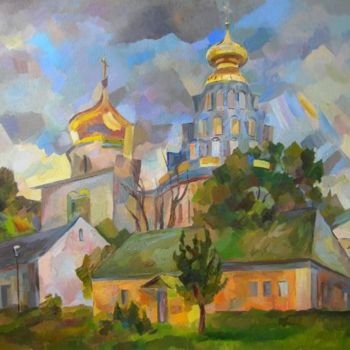 Painting titled "Августовский дождь." by Dmitry Veltishchev, Original Artwork