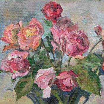 Peinture intitulée "Roses" par Dmitry Veltishchev, Œuvre d'art originale, Huile