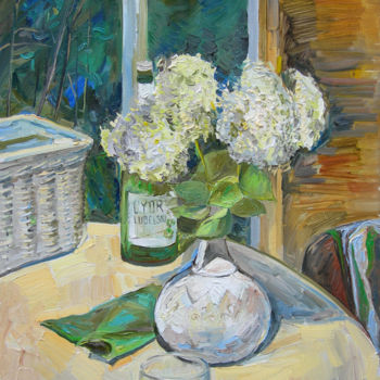 Painting titled "Натюрморт с белой с…" by Dmitry Veltishchev, Original Artwork