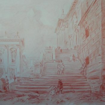 Рисунок под названием "Вид на площадь Капи…" - Dmitry Veltishchev, Подлинное произведение искусства