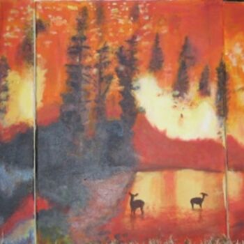 Painting titled "Forest Blaze" by Dennis Farris, Original Artwork