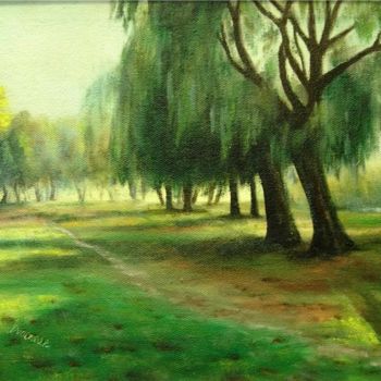 Painting titled "The Walk" by Eva Dvorzsak, Original Artwork