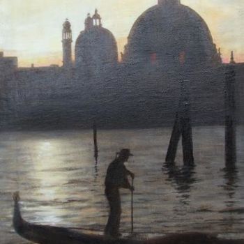 Painting titled "Evening in Venice" by Eva Dvorzsak, Original Artwork