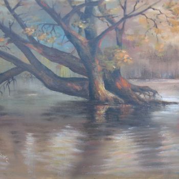 Painting titled "Spring flood" by Eva Dvorzsak, Original Artwork