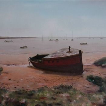 Картина под названием "Old Boat" - Eva Dvorzsak, Подлинное произведение искусства