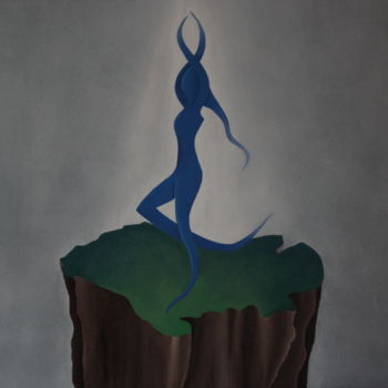 Peinture intitulée "Pluie dansante 1" par Dyai Saugey, Œuvre d'art originale