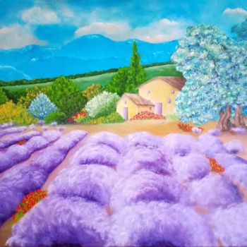 Painting titled "La Provence" by Dy Martine, Original Artwork, Oil