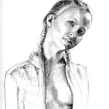 Drawing titled "Nina" by Dzogaz, Original Artwork, Graphite