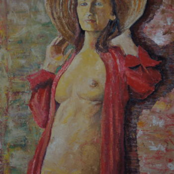 Painting titled "damemithut.jpg" by Dzogaz, Original Artwork, Oil