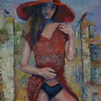 Painting titled "ljetnji-prizor-u-du…" by Dzogaz, Original Artwork, Oil