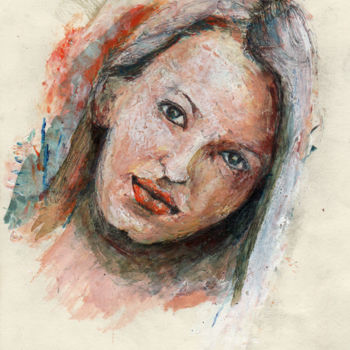 Painting titled "portrait-junge-dame…" by Dzogaz, Original Artwork, Acrylic