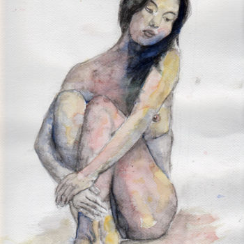 Painting titled "asiamodel.jpg" by Dzogaz, Original Artwork, Watercolor