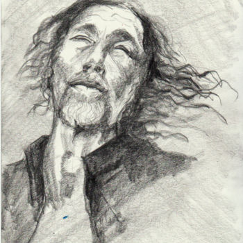 Рисунок под названием "portrait-man.jpg" - Dzogaz, Подлинное произведение искусства, Графит