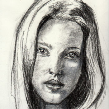Desenho intitulada "Djevojka iz Bratisl…" por Dzogaz, Obras de arte originais, Carvão