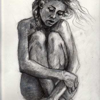 Drawing titled "sjedeci-model.jpg" by Dzogaz, Original Artwork, Charcoal
