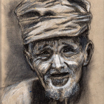 Рисунок под названием "uzbek.jpg" - Dzogaz, Подлинное произведение искусства, Древесный уголь