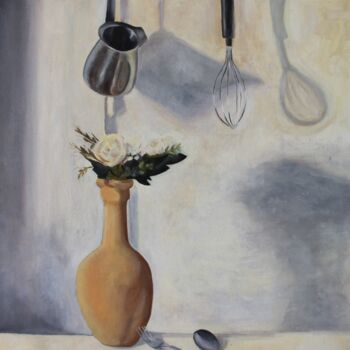Ζωγραφική με τίτλο "Still Life - Kitchen" από Dzovig Arnelian, Αυθεντικά έργα τέχνης, Λάδι