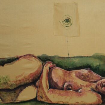 Картина под названием "Reclining Figure" - Dzovig Arnelian, Подлинное произведение искусства, Акрил