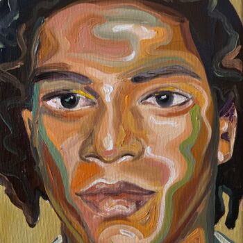 "Jean-Michel Basquiat" başlıklı Tablo Anastazja Dżupina tarafından, Orijinal sanat, Petrol Ahşap Sedye çerçevesi üzerine mon…