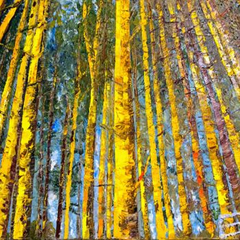 ""Pines" oil painting" başlıklı Tablo Елена Епифанцева tarafından, Orijinal sanat, Petrol Ahşap Sedye çerçevesi üzerine mont…