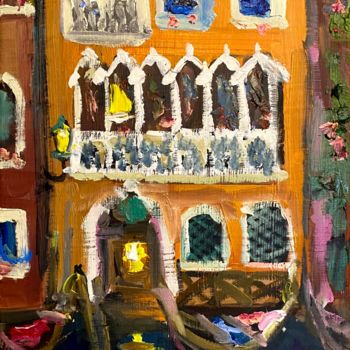 Картина под названием "Venice" - Елена Епифанцева, Подлинное произведение искусства, Масло Установлен на Деревянная рама для…