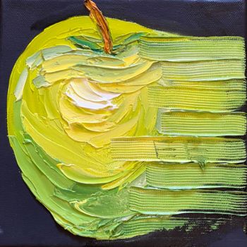 Peinture intitulée "Apple oil on canvas" par Elena Epifantseva, Œuvre d'art originale, Huile Monté sur Châssis en bois