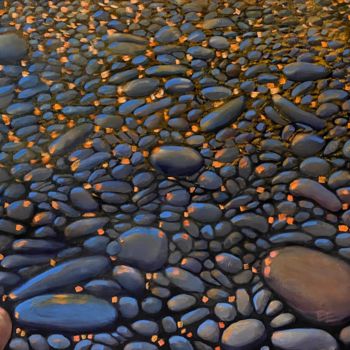 Peinture intitulée "Pebbles" par Elena Epifantseva, Œuvre d'art originale, Huile Monté sur Châssis en bois