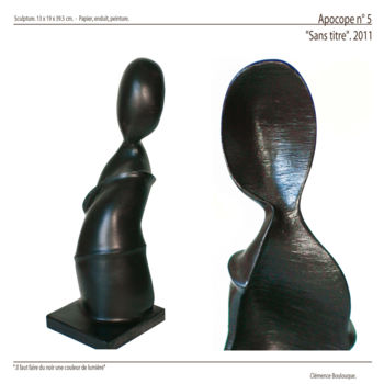 Sculptuur getiteld "Apocope n°5 - "Sans…" door Eric Margery, Origineel Kunstwerk, Papier