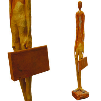 Sculptuur getiteld "Voyage…terme,départ…" door Eric Margery, Origineel Kunstwerk, Papier