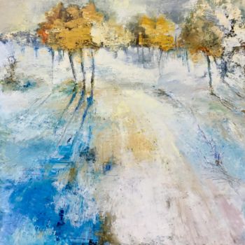 Pintura intitulada "Promenade d’hiver 8…" por Eliane Boivin, Obras de arte originais, Óleo