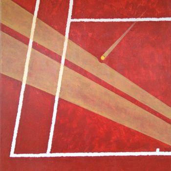 Painting titled "Rayons de tennis" by Emmanuel Nouyrigat, Original Artwork, Acrylic Mounted on Wood Stretcher frame