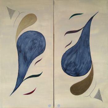 제목이 "Têtes-bêches"인 미술작품 Emmanuel Nouyrigat로, 원작, 아크릴 나무 들것 프레임에 장착됨