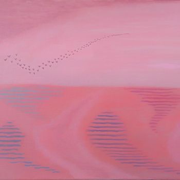 Malerei mit dem Titel "Nuée rouge" von Emmanuel Nouyrigat, Original-Kunstwerk, Acryl