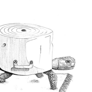 Zeichnungen mit dem Titel "Vieille casserole" von Eloïse Pariot, Original-Kunstwerk, Tinte