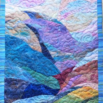 Textilkunst mit dem Titel "Noon" von Elena Potapova, Original-Kunstwerk, Patchwork