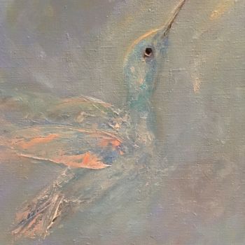 Ζωγραφική με τίτλο "gentle hummingbird" από Elizaveta Radkevich, Αυθεντικά έργα τέχνης, Λάδι