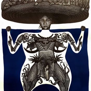 Отпечатки и Гравюры под названием "Mexican art. Beginn…" - E. Robledo, Подлинное произведение искусства, чеканка