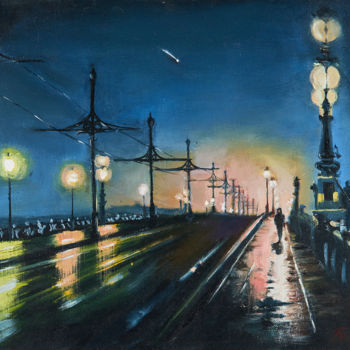 Peinture intitulée "Night's bridge. Ori…" par Katerina Bogomazova, Œuvre d'art originale, Huile