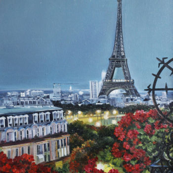 Painting titled "Париж, масло, холст…" by Yevgenija Success, Original Artwork, Oil