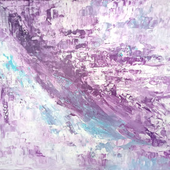 Malerei mit dem Titel "Lilac river" von Ekaterina Zavadskaia, Original-Kunstwerk, Acryl