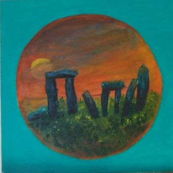 Painting titled "Stonehenge in the R…" by Art By Linda, Original Artwork